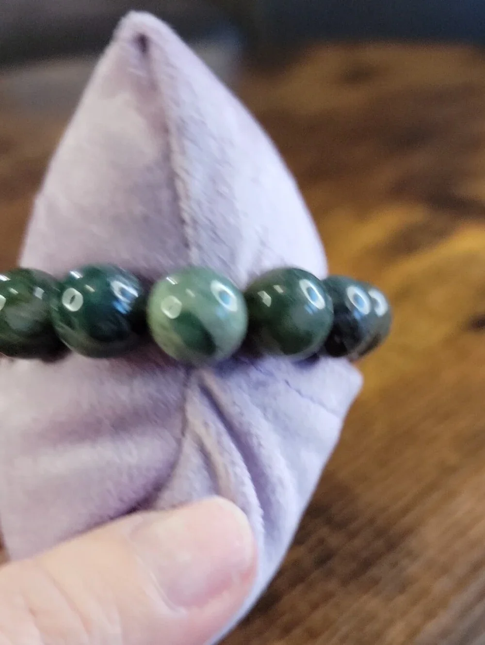 Agate Stretch Bracelet with Heart Charm